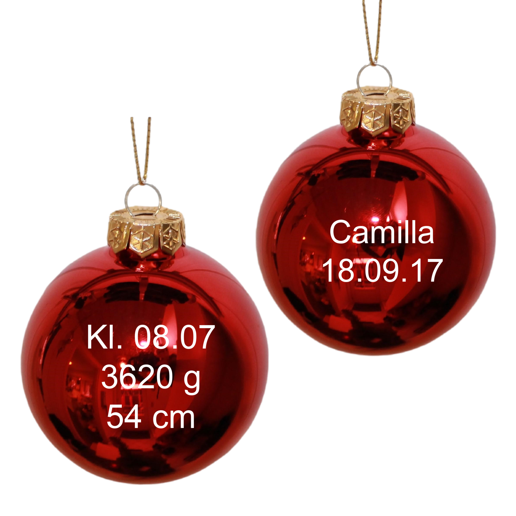 Kærlighedskugler-Julekugler med navn