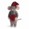 Filtet gr mus med hjerte fra Gry & Sif, 13 cm