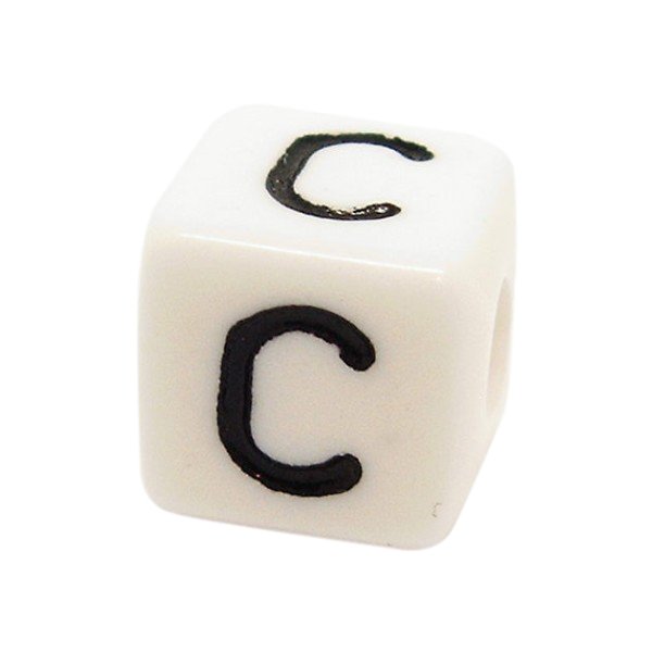 Bogstavperle acryl - 10 mm C