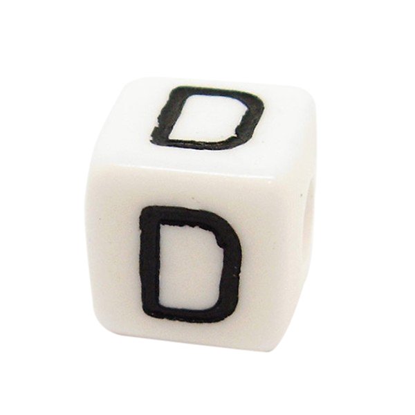 Bogstavperle acryl - 10 mm D