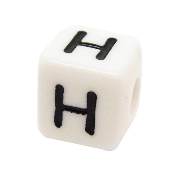 Bogstavperle acryl - 10 mm H