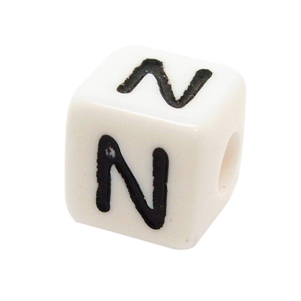 Bogstavperle acryl - 10 mm N