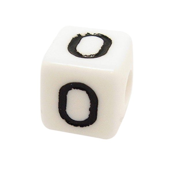 Bogstavperle acryl - 10 mm O