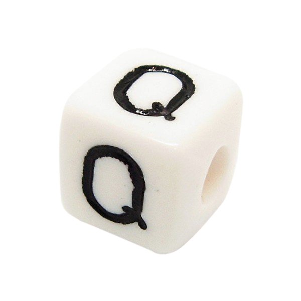 Bogstavperle acryl - 10 mm Q