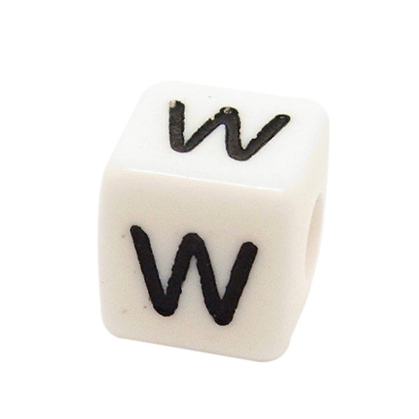 Bogstavperle acryl - 10 mm W