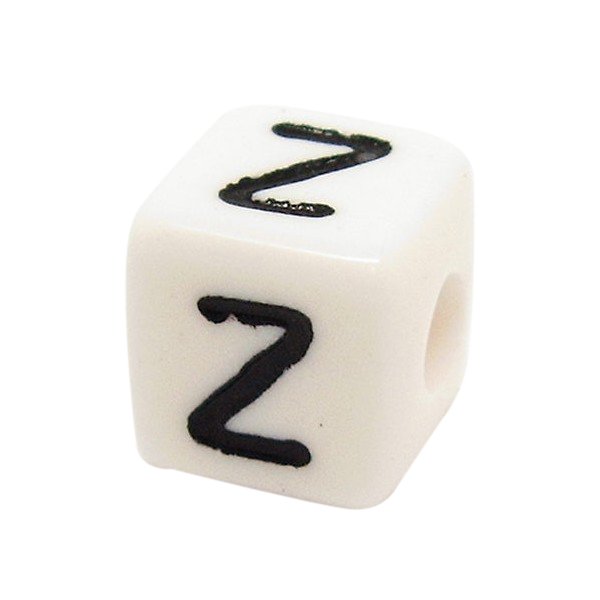 Bogstavperle acryl - 6 mm - 10 Stk Z