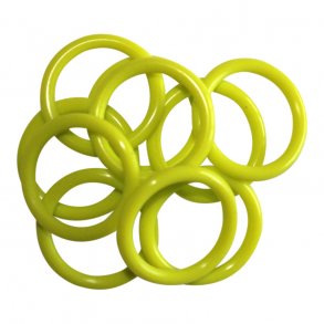 5 stk. O-ringe, Limegrn
