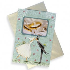 Tillykkekort med brudepar