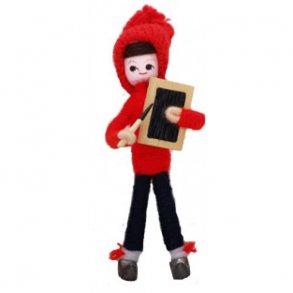 Dreng med skoletavle 2008