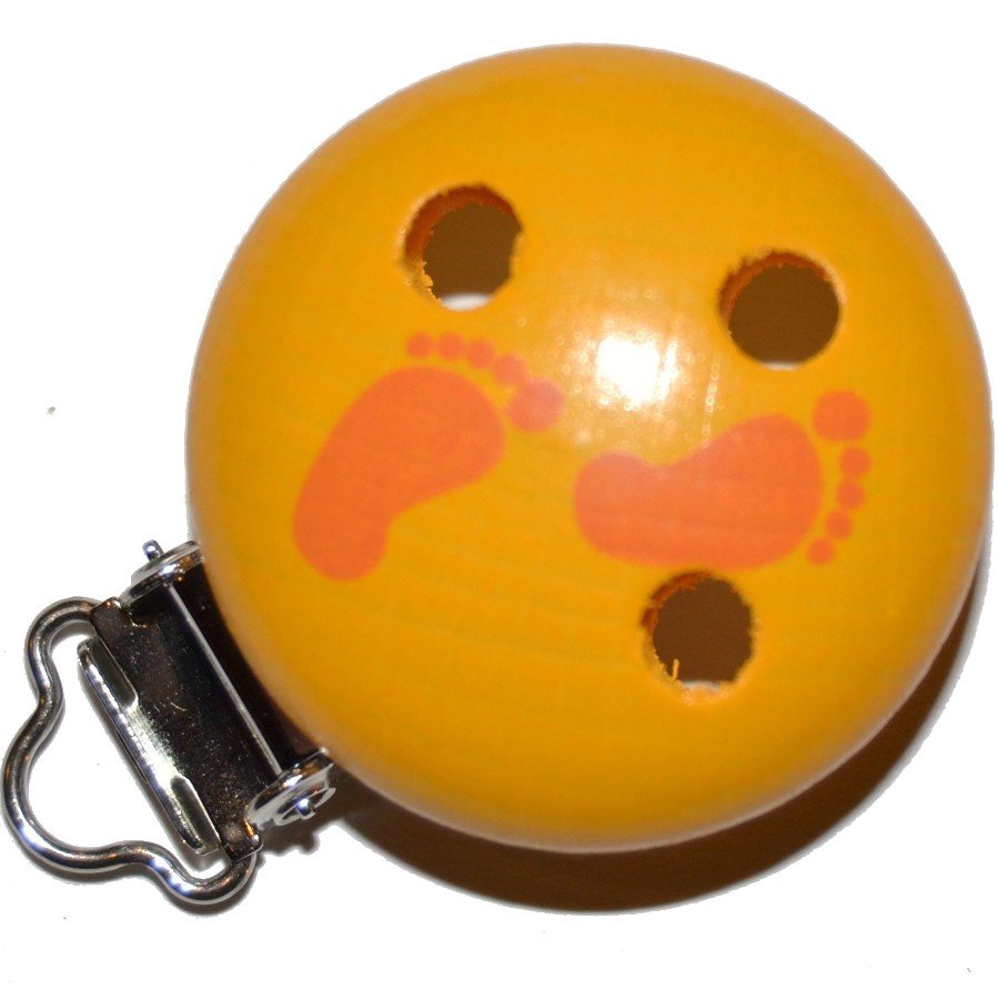 Tr�clips med motiver Gul med orange f�dder