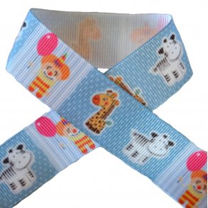 Grosgrainbnd - Lille klovn og sde dyr