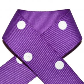 Grosgrainbnd - Lilla med prikker