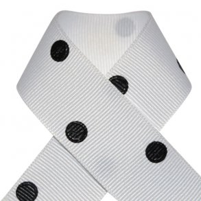 Grosgrainbnd - Sorte prikker