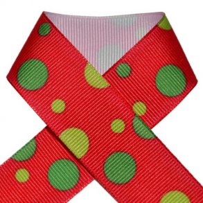 Grosgrainbnd - Prikker multi