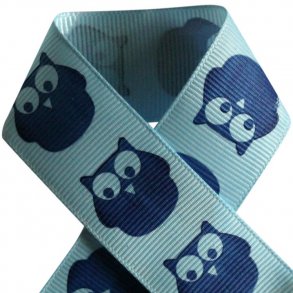 Grosgrainbnd - Ugle bl