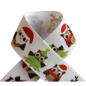 Grosgrainbnd-Jul med ugler