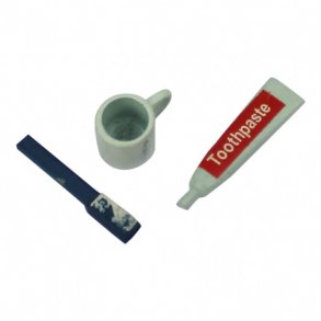 Tandbrste, tandpasta og tandkrus