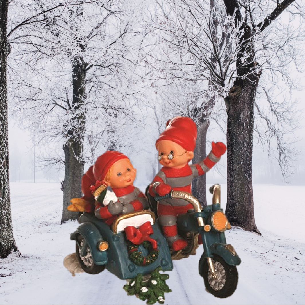 1 stk. Pobra babynisser som krer p bl motorcykel