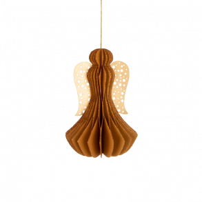 Engel  i genbrugspapir - Amber Gold - 12,5 cm