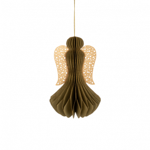 Engel  i genbrugspapir - Mistletoe Grn - 12,5 cm