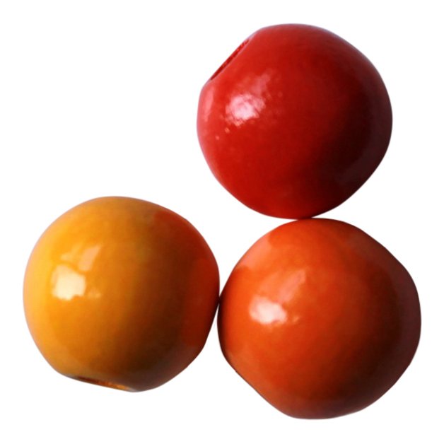 15 stk. 15 mm perlemix tr�perler R�d