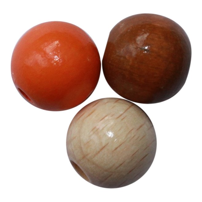 15 stk. 15 mm perlemix tr�perler Natur