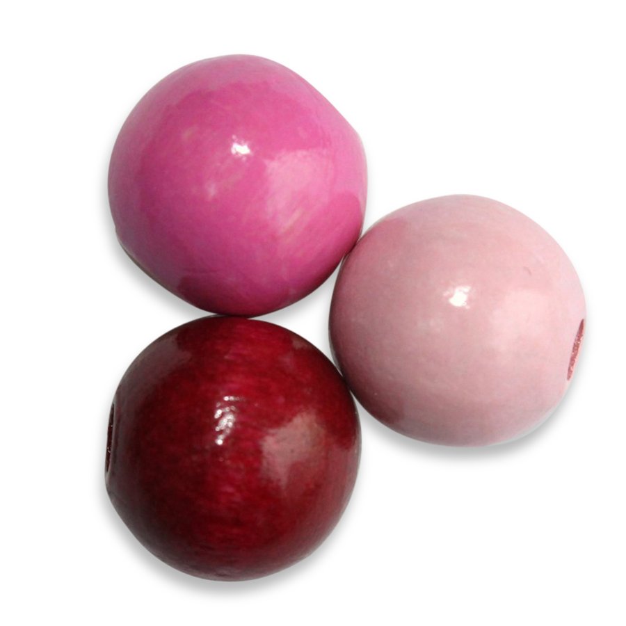 50 stk. 10 mm perlemix tr�perler Pink