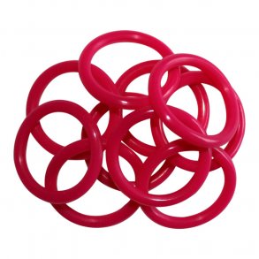5 stk. O-ringe, Mrk pink