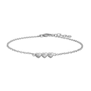 S�lv armb�nd m. 3 hjerter
