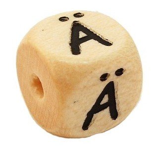 Bogstavperle i tr� 10 mm �