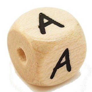 Bogstavperle i tr� 10 mm A