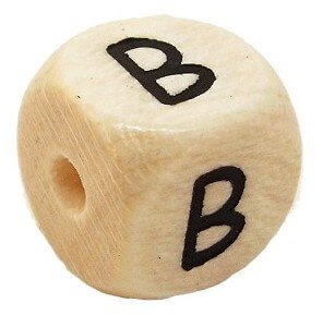 Bogstavperle i tr� 10 mm B