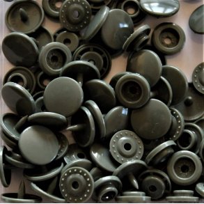 Trykknapper i plast - Runde - Olivengr