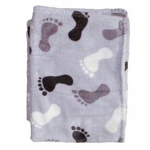 Babytppe lysegr i fleece - med/uden navn - Fdder