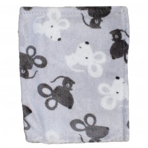 Babytppe i lysegr fleece - med/uden navn - Mus