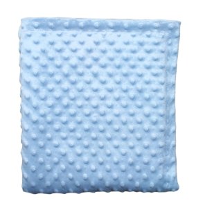 Babytppe i Minky fleece - med/uden navn - Lysebl