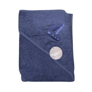 Badeslag i frotte med skib-75 x 75 cm-med/uden navn