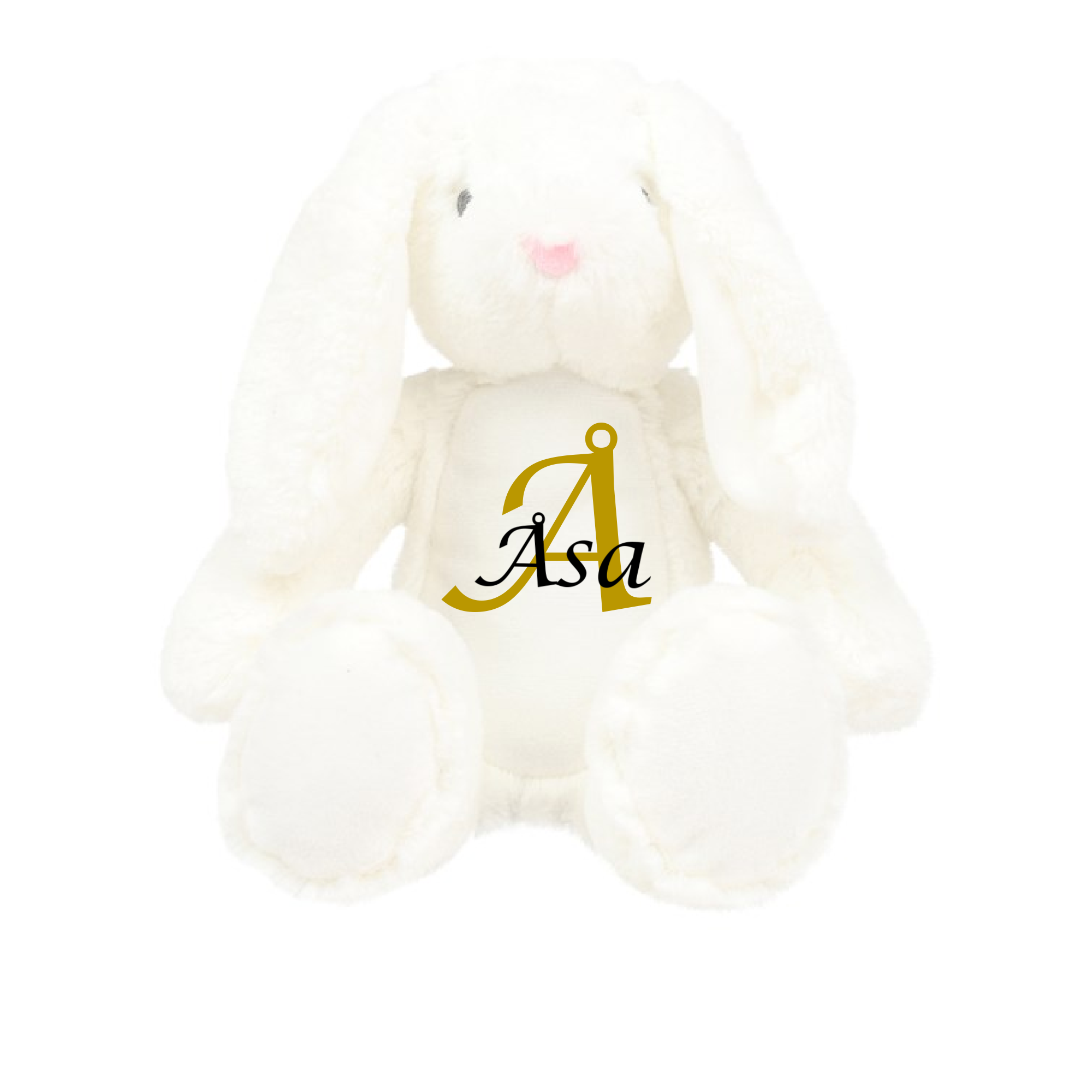Personlig Kanin bamse, Hvid, Med navn