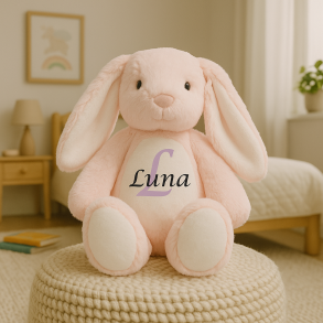 Personlig Kanin bamse, Lyserd, Med navn