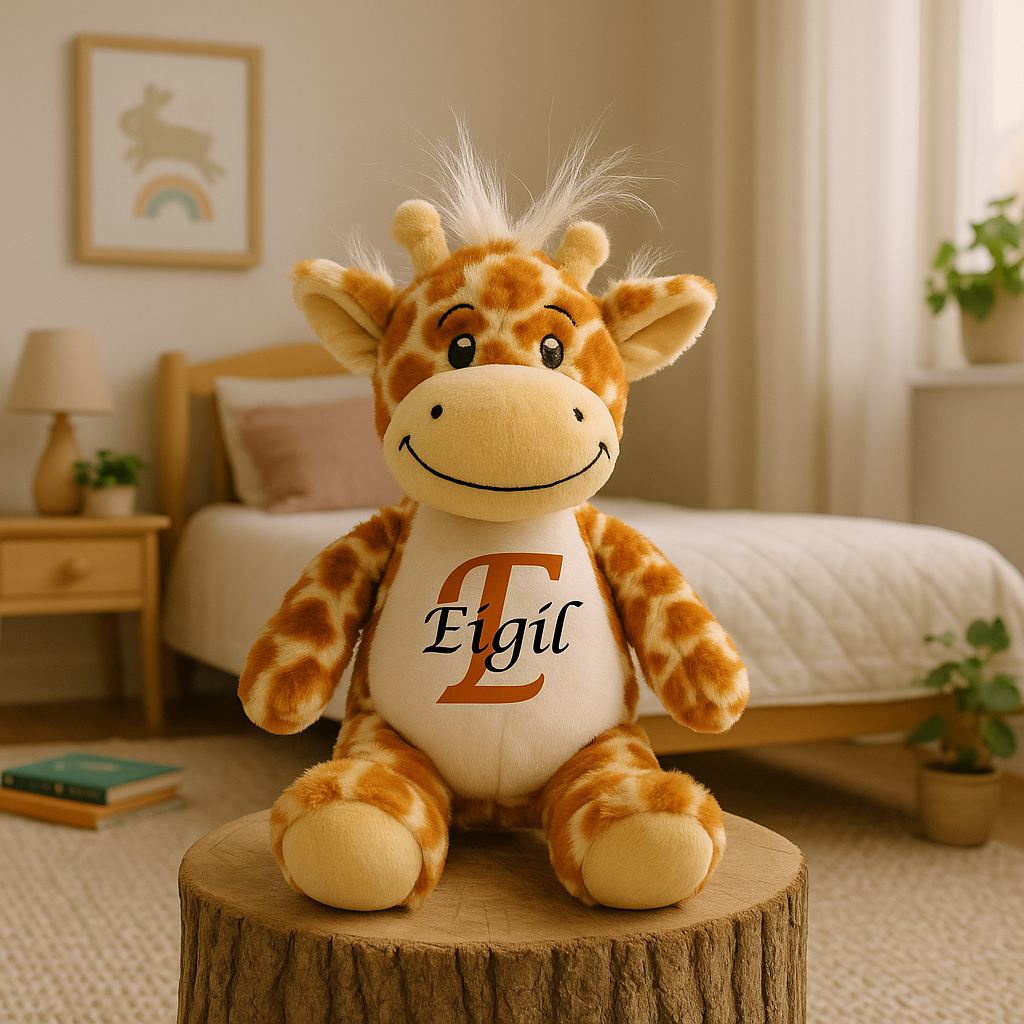 Personlig Giraf bamse, Med navn