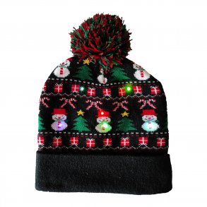 Beanie hue med snemnd og blinkende lys