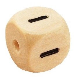 Bogstavperle i tr� 10 mm Bindestreg