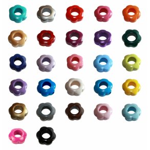 10 stk. Trperler - Blomster - Blandet