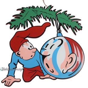 Bramming kravlenisse i tr 40 cm - Med stor julekugle