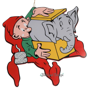 Bramming kravlenisse i tr 40 cm - Med elefant