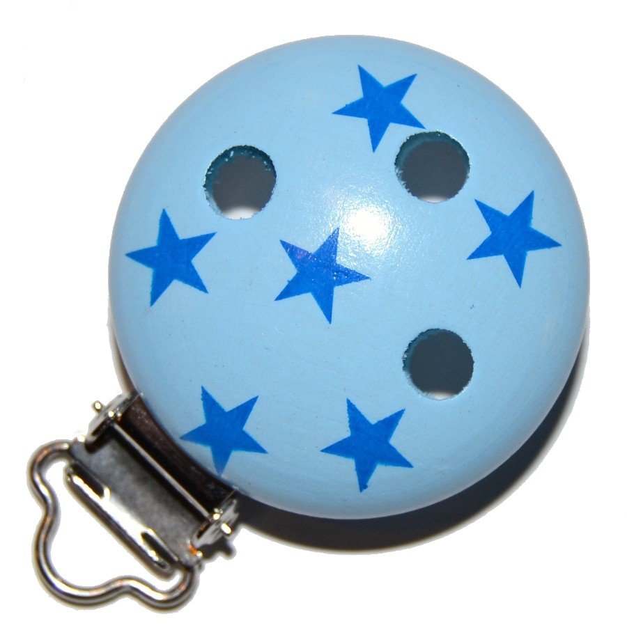 Tr�clips med motiver Babylysebl� med stjerner