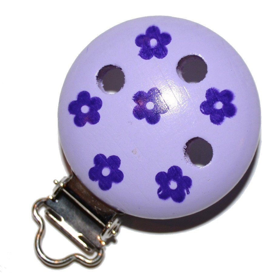 Tr�clips med motiver Lyslilla med lilla blomster