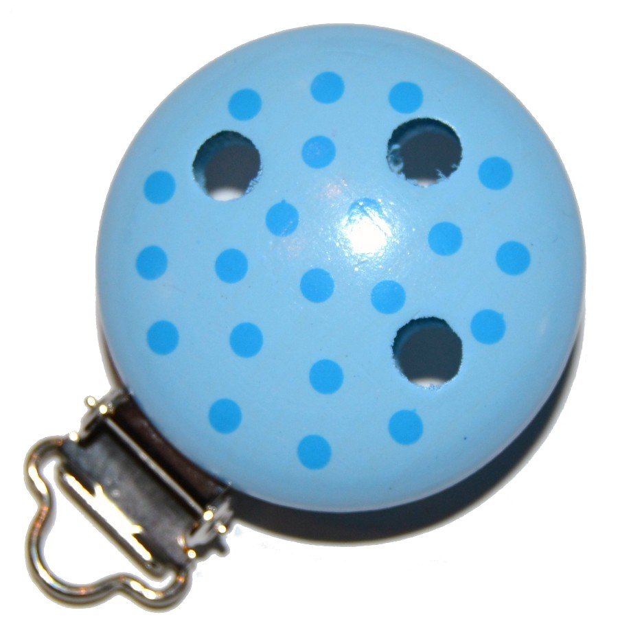 Tr�clips med motiver Babylysebl� med lysebl� prikker