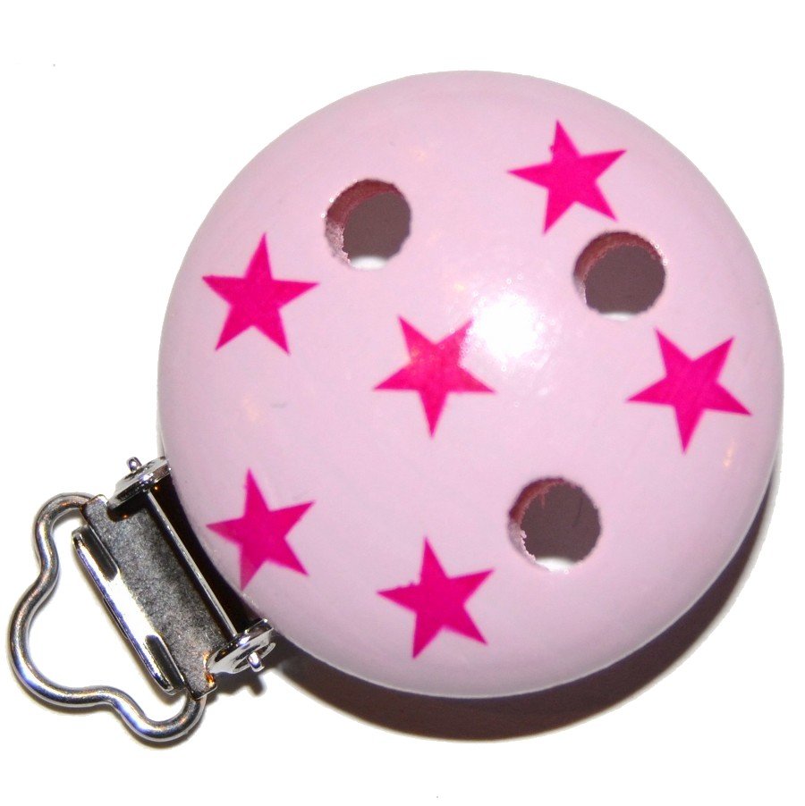 Tr�clips med motiver Babylyser�d med pink stjerner