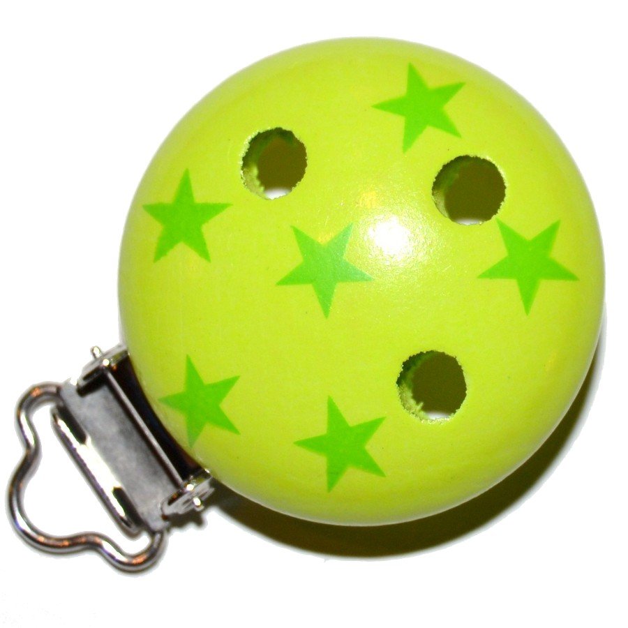 Tr�clips med motiver Limegr�n med gr�nne stjerner